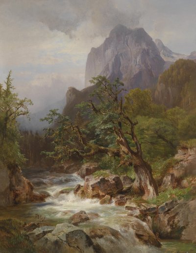 Forest Scene with Hintersee in Bavaria by Anna Plommer